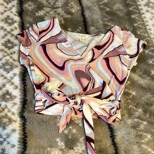 Swirly cleavage crop top